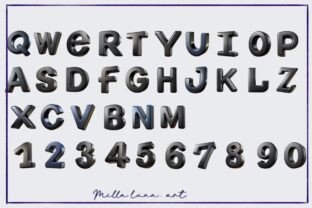 Letters Alphabet Black Clipart 3D PNG Graphic by Milla luna. art ...