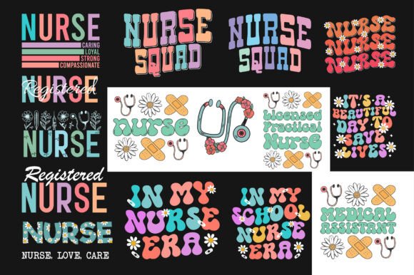 Nurse Retro SVG Sublimation Bundle Graphic by tentshirtstore · Creative ...