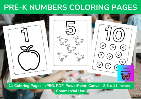 PreK Numbers Coloring Pages