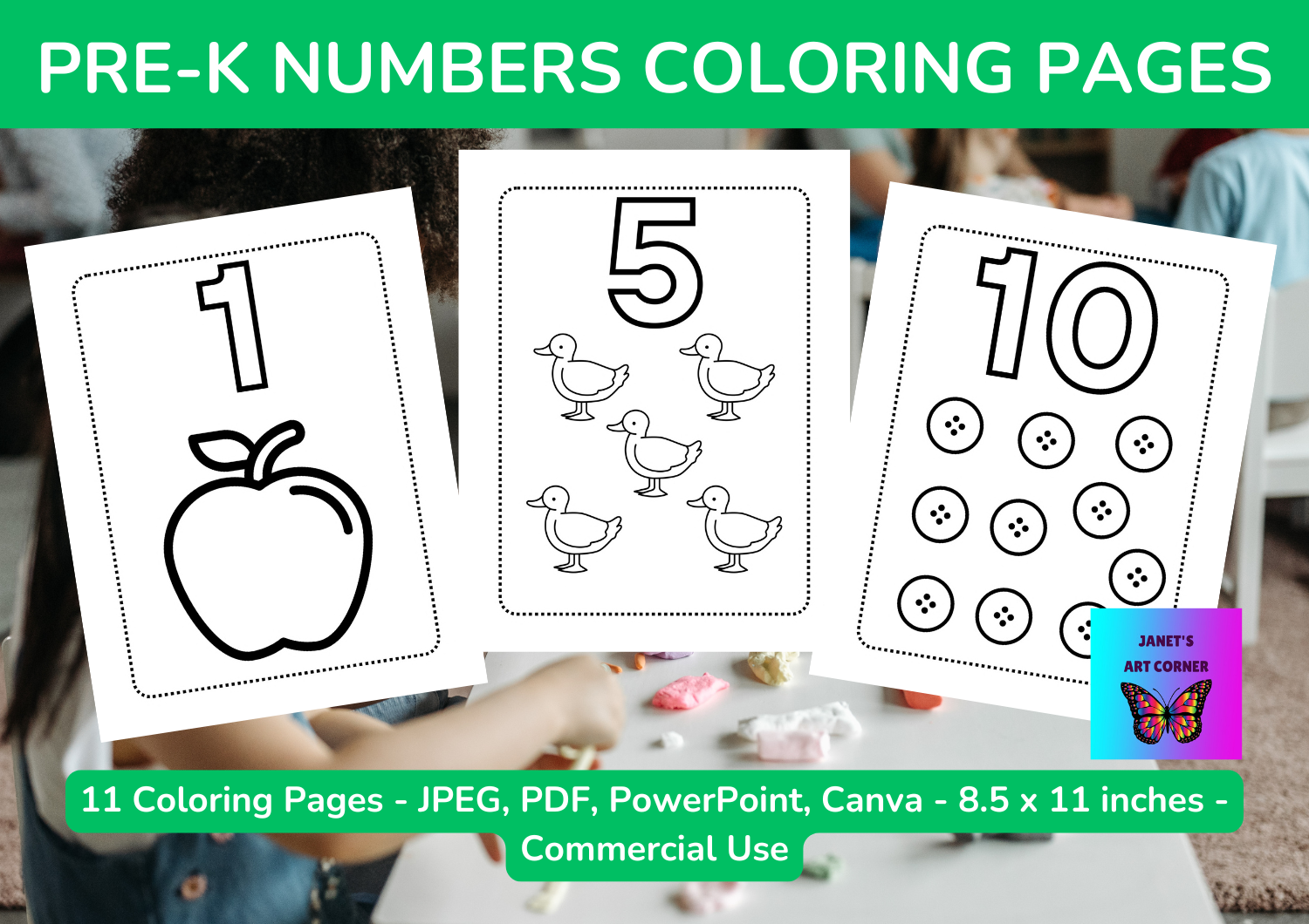 PreK Numbers Coloring Pages