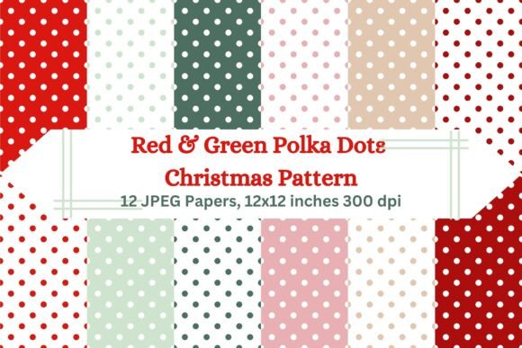 Red & Green Polka Dots Christmas Pattern