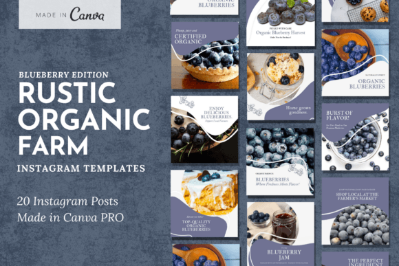 Rustic Organic Farm Instagram Templates Graphics