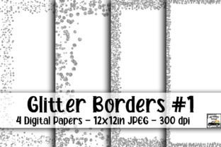 Silver Glitter Borders Digital Paper #1 Graphic by oldmarketdesigns ...