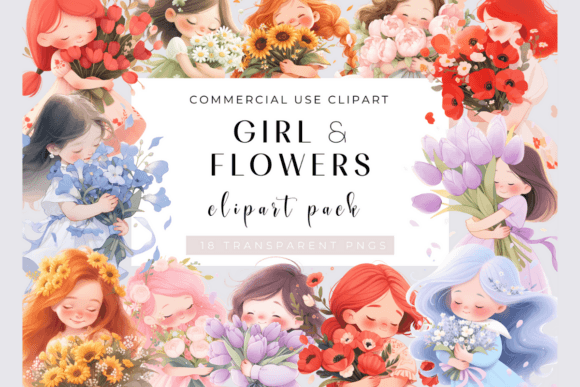 18 Flower Girl PNG Clipart Graphic by Studio Glam · Creative Fabrica