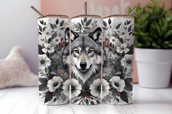 20oz Skinny Wolf Tumbler Wrap PNG Graphic by Vector Verse · Creative ...