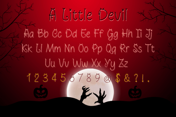 A Little Devil Font PNG with transparent background - Preview 3