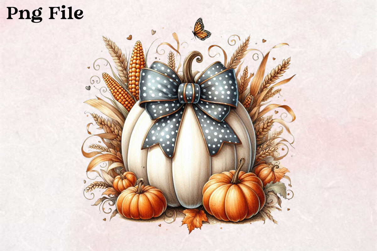 Autumn Pumpkin Clipart PNG Graphic by MK Graphics · Creative Fabrica