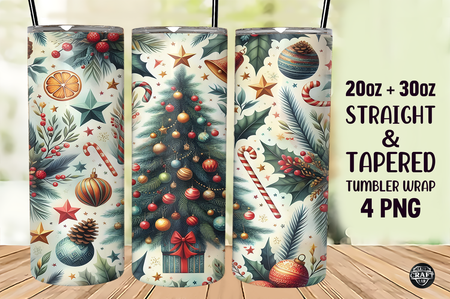 Christmas Tree Tumbler Wrap 20oz PNG Graphic by LazyCraftlab · Creative ...