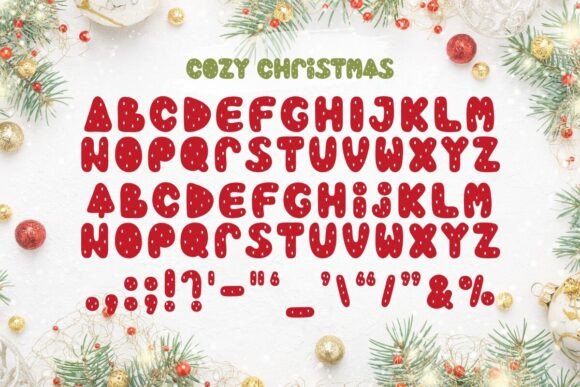 Cozy Christmas Font PNG with transparent background - Preview 1
