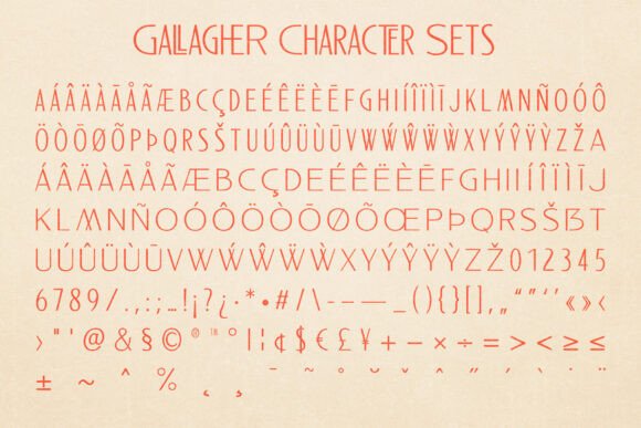 Gallagher Font - Preview 1