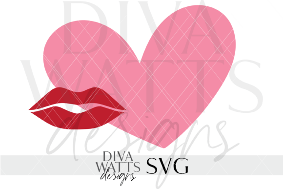 Heart and Kiss Clipart SVG Graphic by Diva Watts Designs · Creative Fabrica