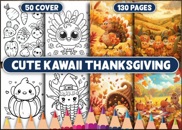 Kawaii Thanksgiving Coloring Pages