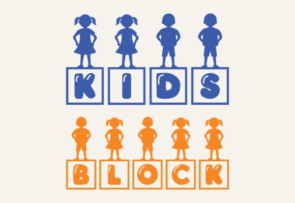 Kids Block Font PNG with transparent background - Preview 3