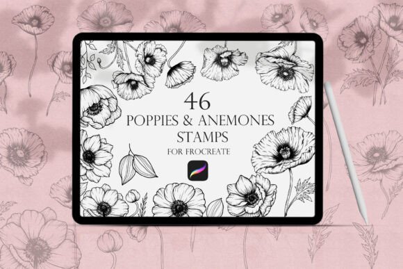 Poppies and Anemones Procreate Stamps