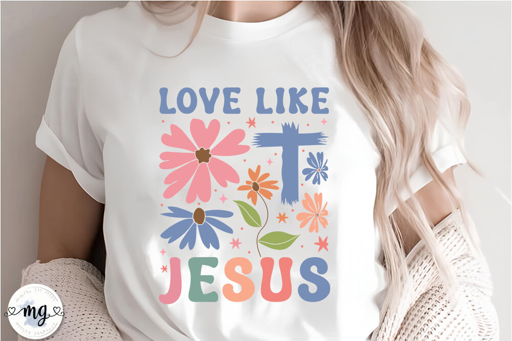 Retro Love Like Jesus SVG Graphic by Moslem Graphics · Creative Fabrica