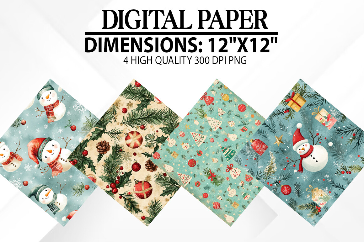 Whimsical Christmas Digital Papers Graphic by fokira · Creative Fabrica