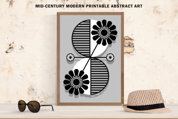 Black & White Modern Floral Art