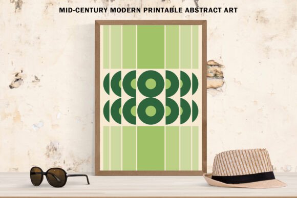 Green Mid-Century Abstract Art