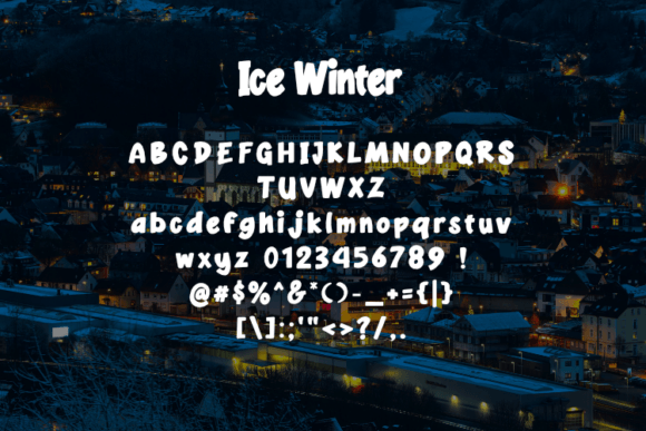 Ice Winter Font PNG with transparent background - Preview 1