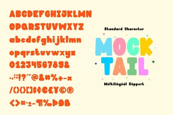 Mocktail Font PNG with transparent background - Preview 4