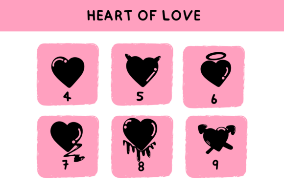 Retro Heart of Love Font PNG with transparent background - Preview 6