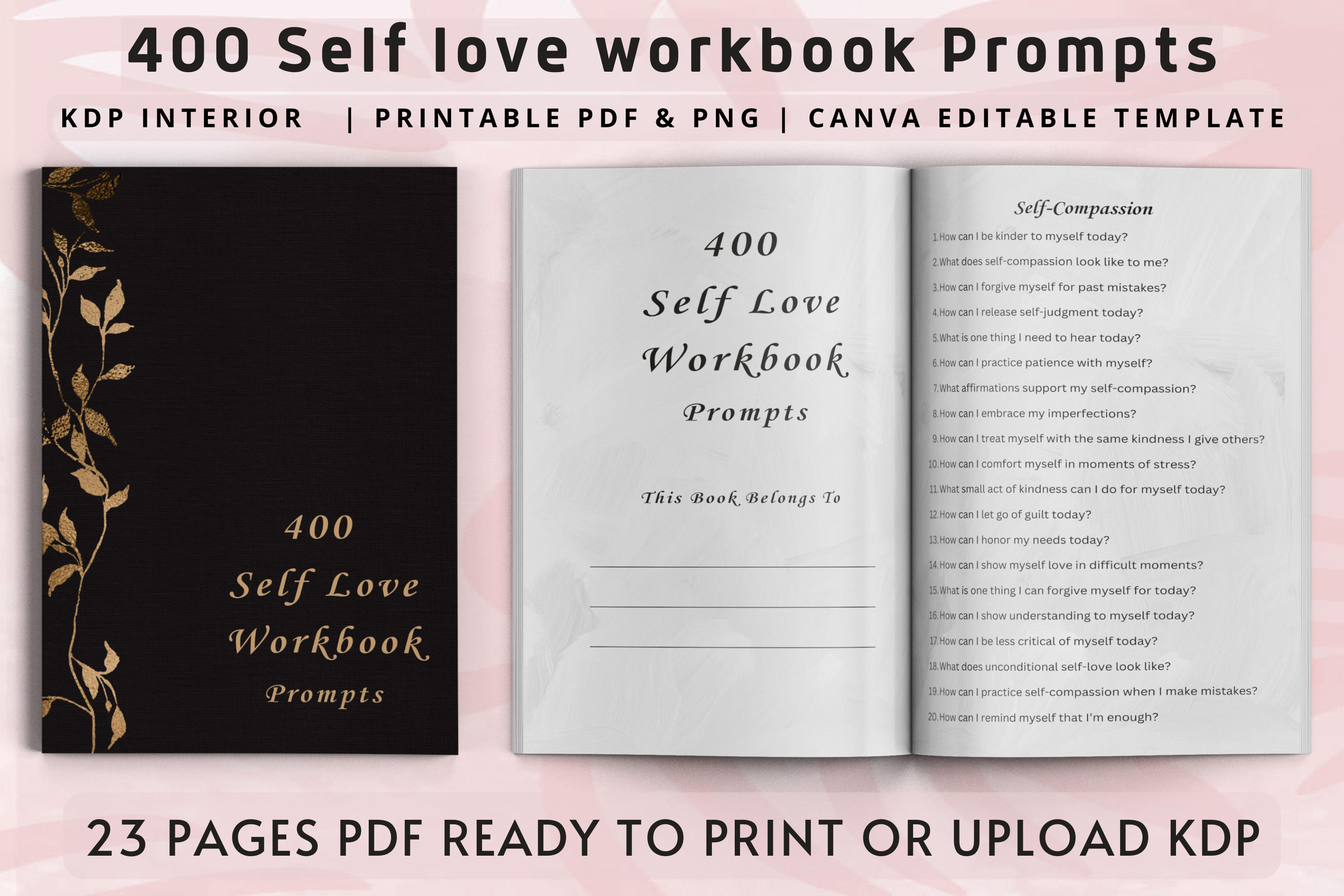 400 Self Love Workbook Journal Prompts Graphic by Interior Creative ...