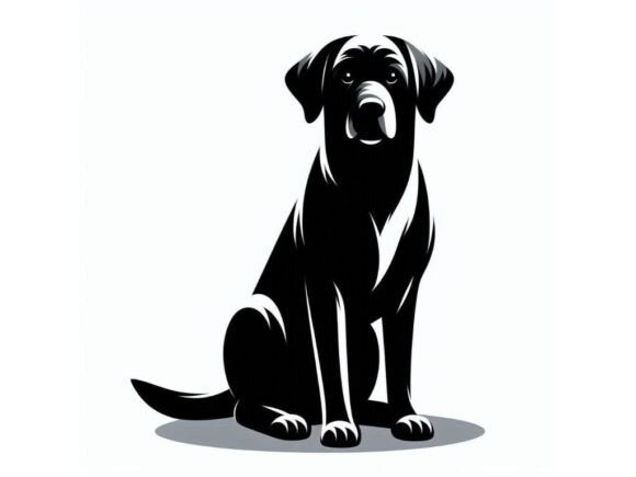 A 2D Dog Sitting Patiently on a White Ba