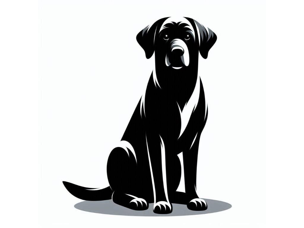 A 2D Dog Sitting Patiently on a White Ba