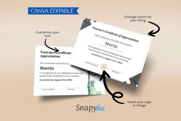 American Certificate Canva Template