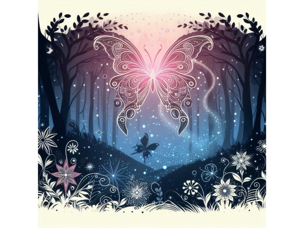 🦋 Butterfly in a Magical Forest Graphic by kulturrno · Creative Fabrica