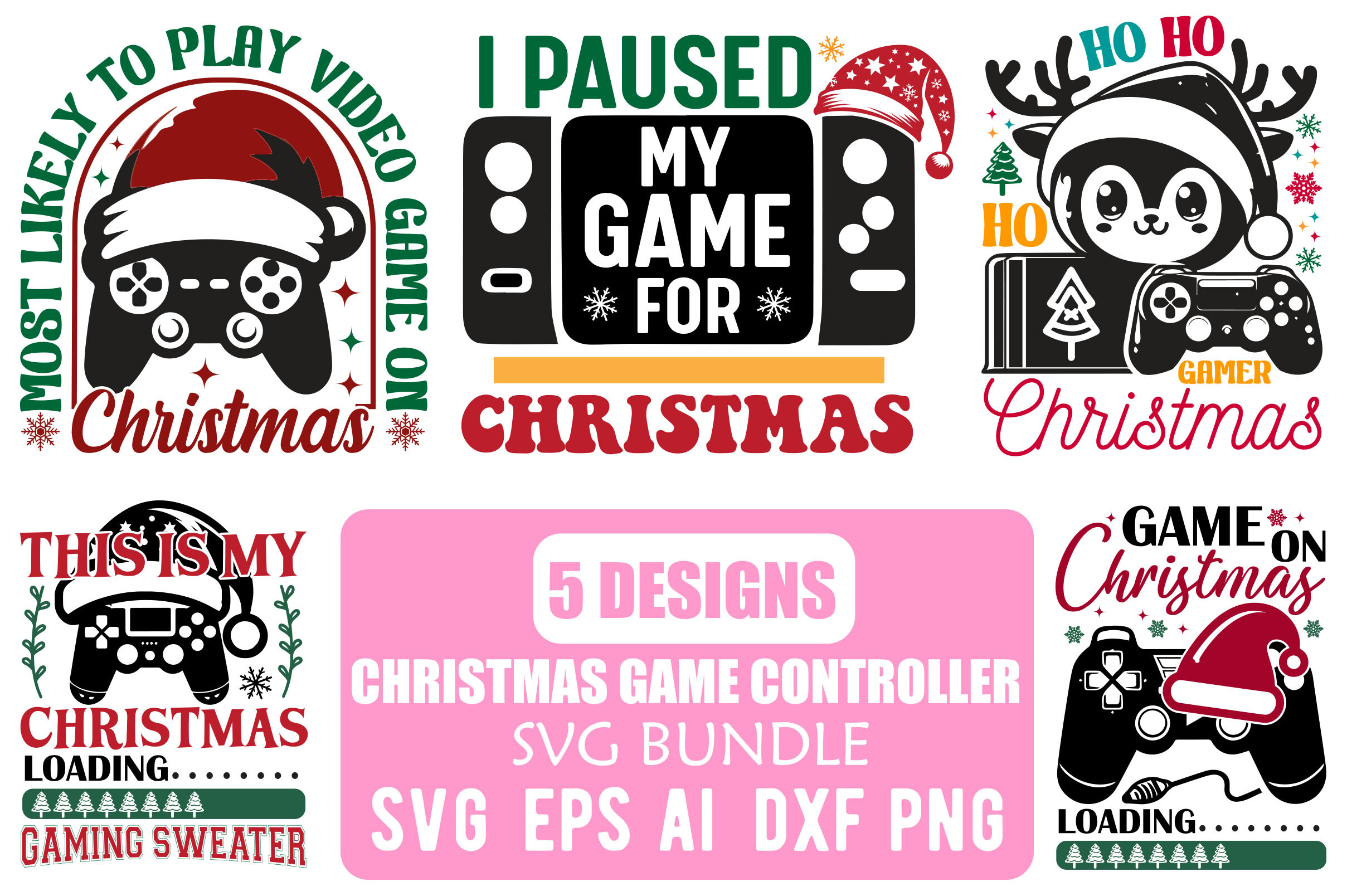 Christmas Game Controller SVG Bundle Graphic by CREATIVEZONE · Creative ...