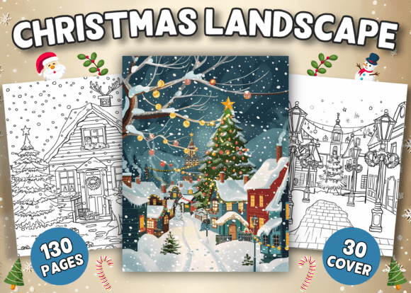 Christmas Landscape Coloring Pages