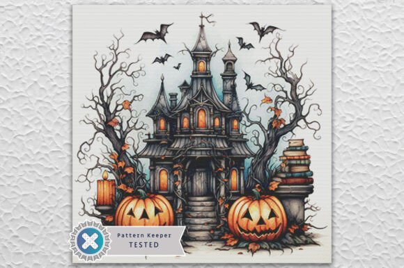 Halloween House Cross Stitch Pattern PDF