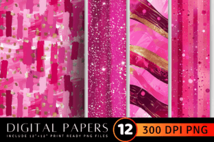 Hot Pink Glam Digital Paper Graphic by CraftyCakes · Creative Fabrica