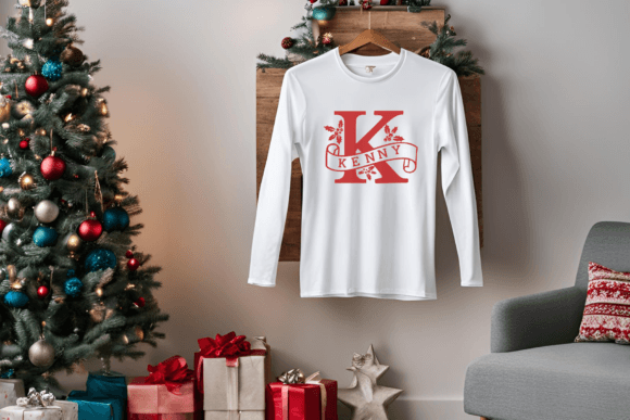 Merry Christmas Monogram Font PNG with transparent background - Preview 4