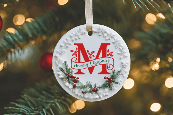 Merry Christmas Monogram Font PNG with transparent background - Preview 1
