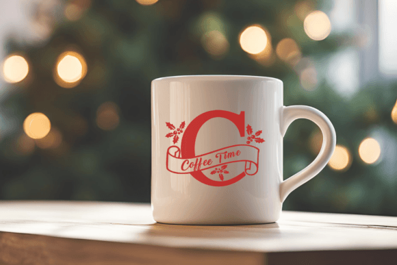 Merry Christmas Monogram Font PNG with transparent background - Preview 5