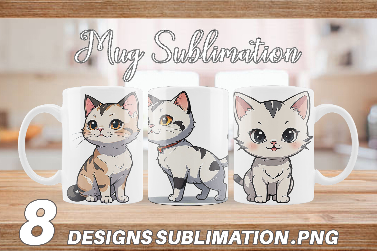 Mug Wrap Cute Cat Graphic by Artnoy · Creative Fabrica
