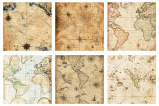 Old Maps Digital Paper Graphic by Attractions Artist · Creative Fabrica