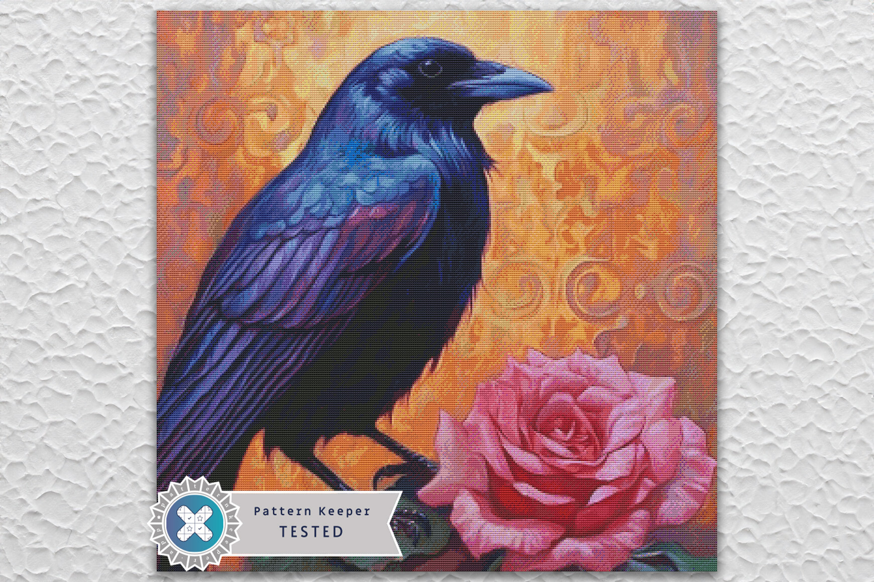 Raven Rose Cross Stitch Pattern PDF