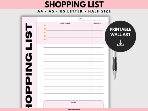 Shopping List Template, Grocery List