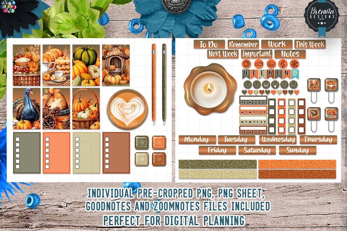 Thanksgiving Moments Digital Stickers Graphic by Bren Wotherspoon ...