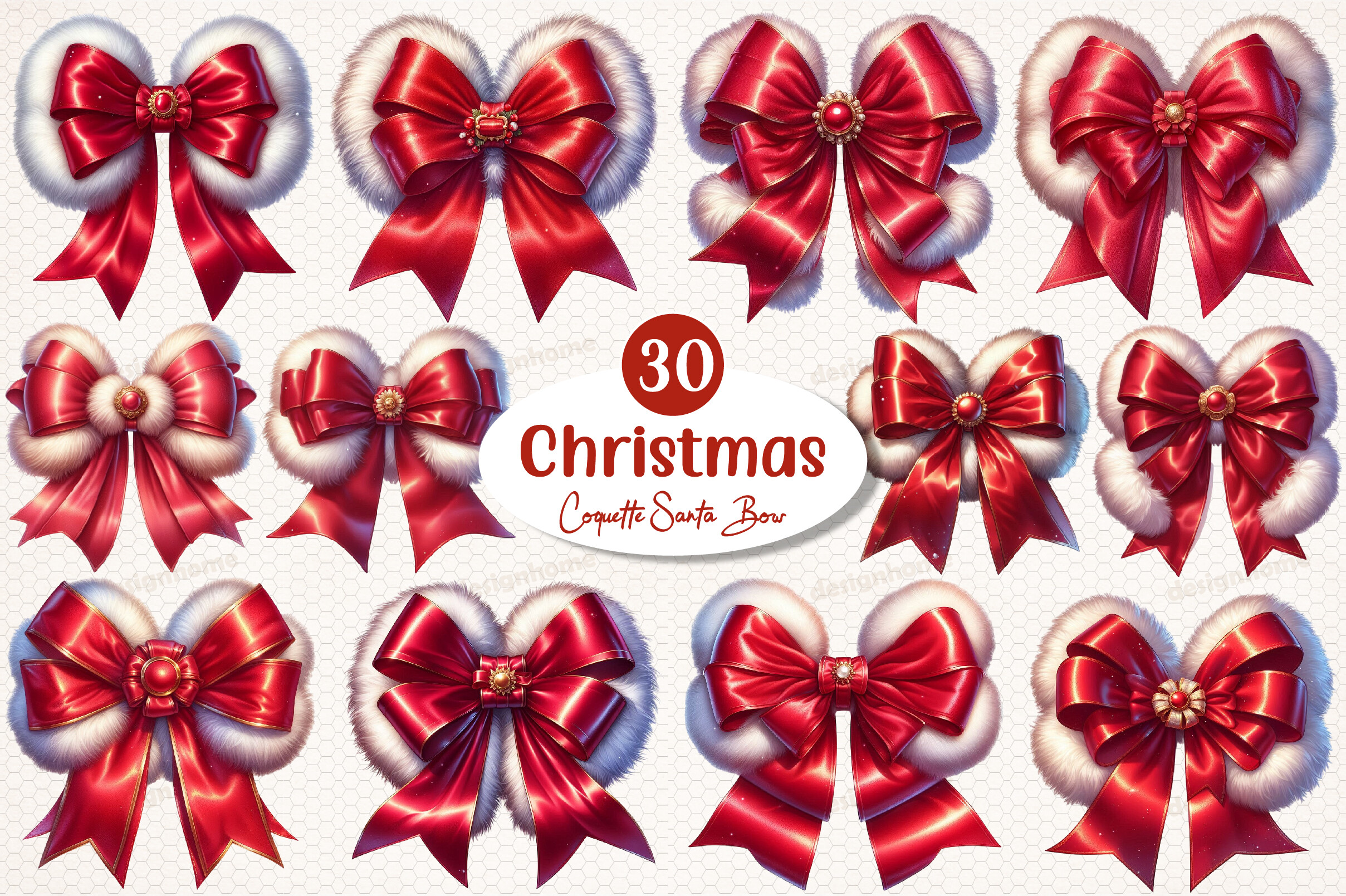 Christmas Coquette Santa Bow Graphic by SinaCreation · Creative Fabrica