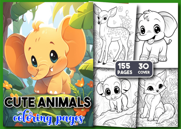 Cute Animals Coloring Pages for Kids