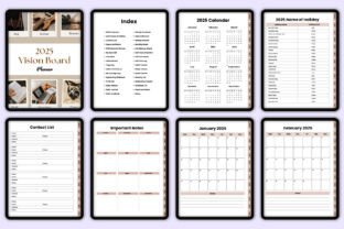 Digital 2025 Vision Board Planner Kdp Graphic by Mustafiz · Creative ...