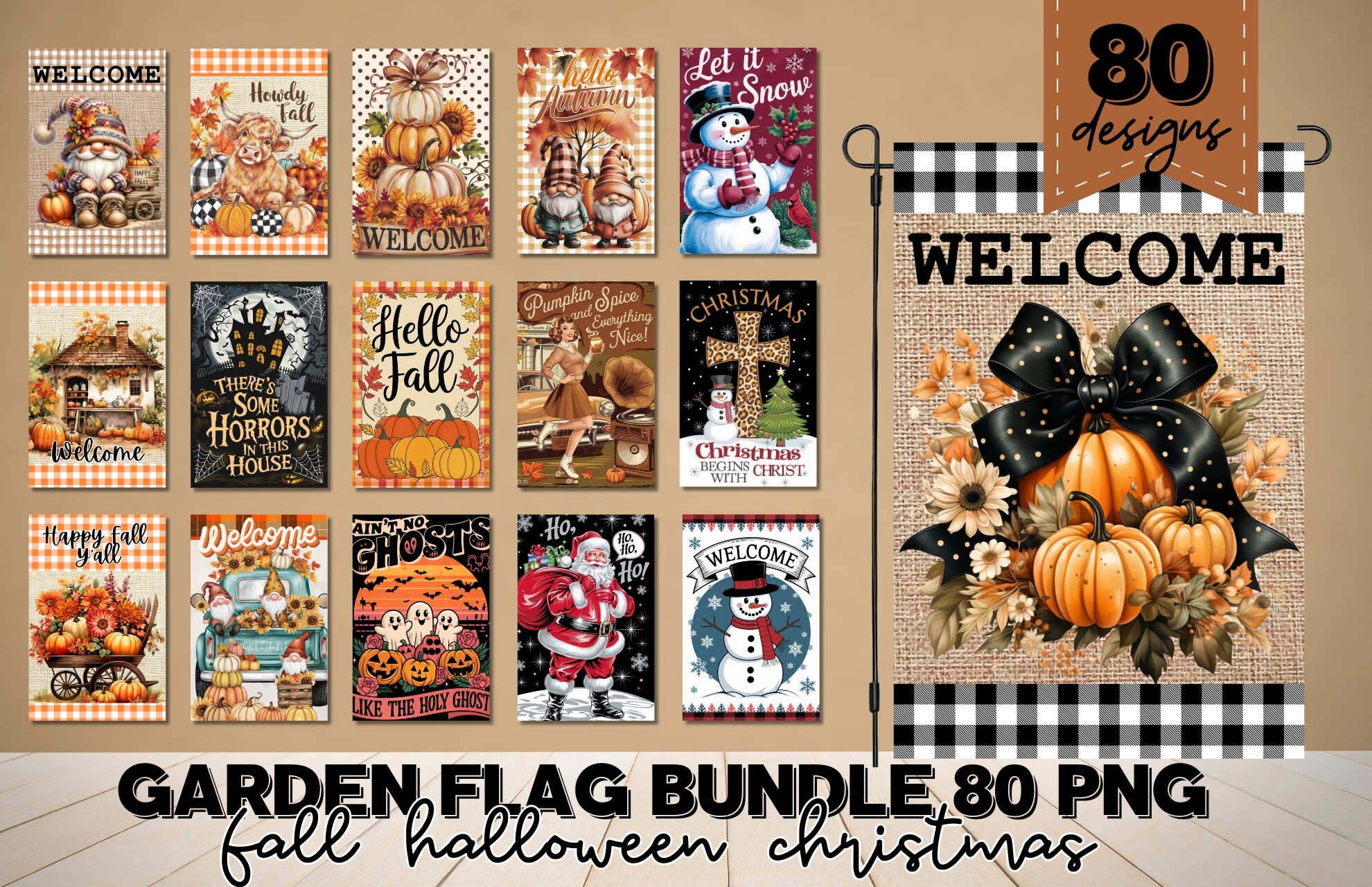Fall Garden Flag Sublimation Bundle