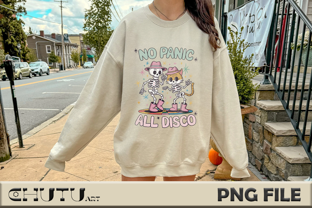 No Panic, All Disco - Skeleton and Cat Graphic by CHUTU art · Creative ...