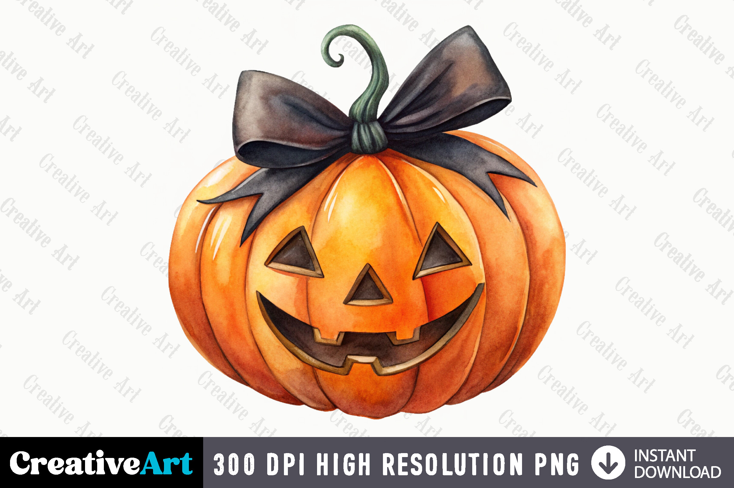 Watercolor Halloween Pumpkin Clipart Graphic by Creative Art · Creative ...