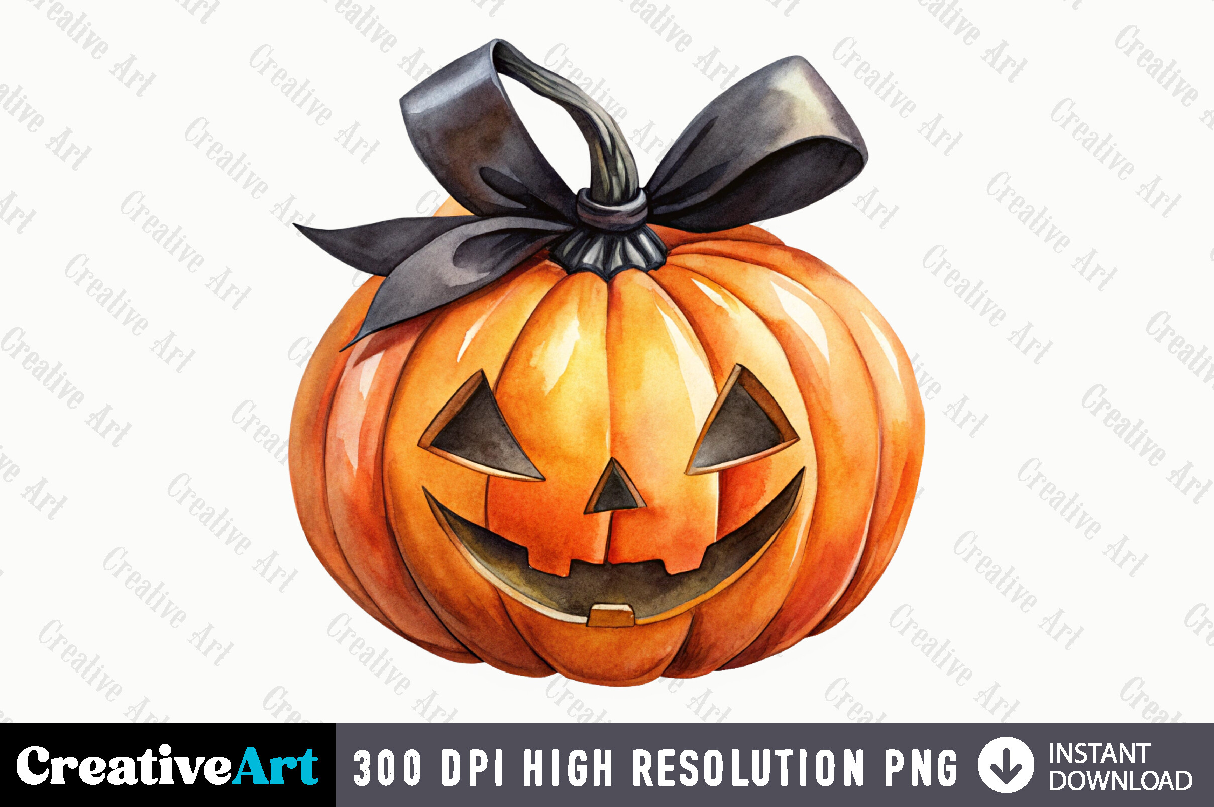 Watercolor Halloween Pumpkin Clipart Graphic by Creative Art · Creative ...