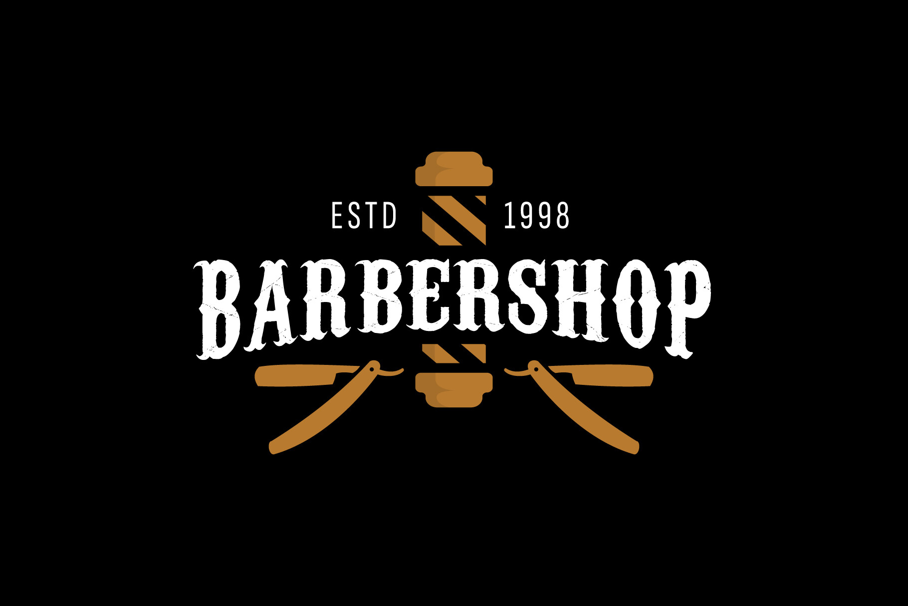 Barbershop Logo Vector Icon Illustration